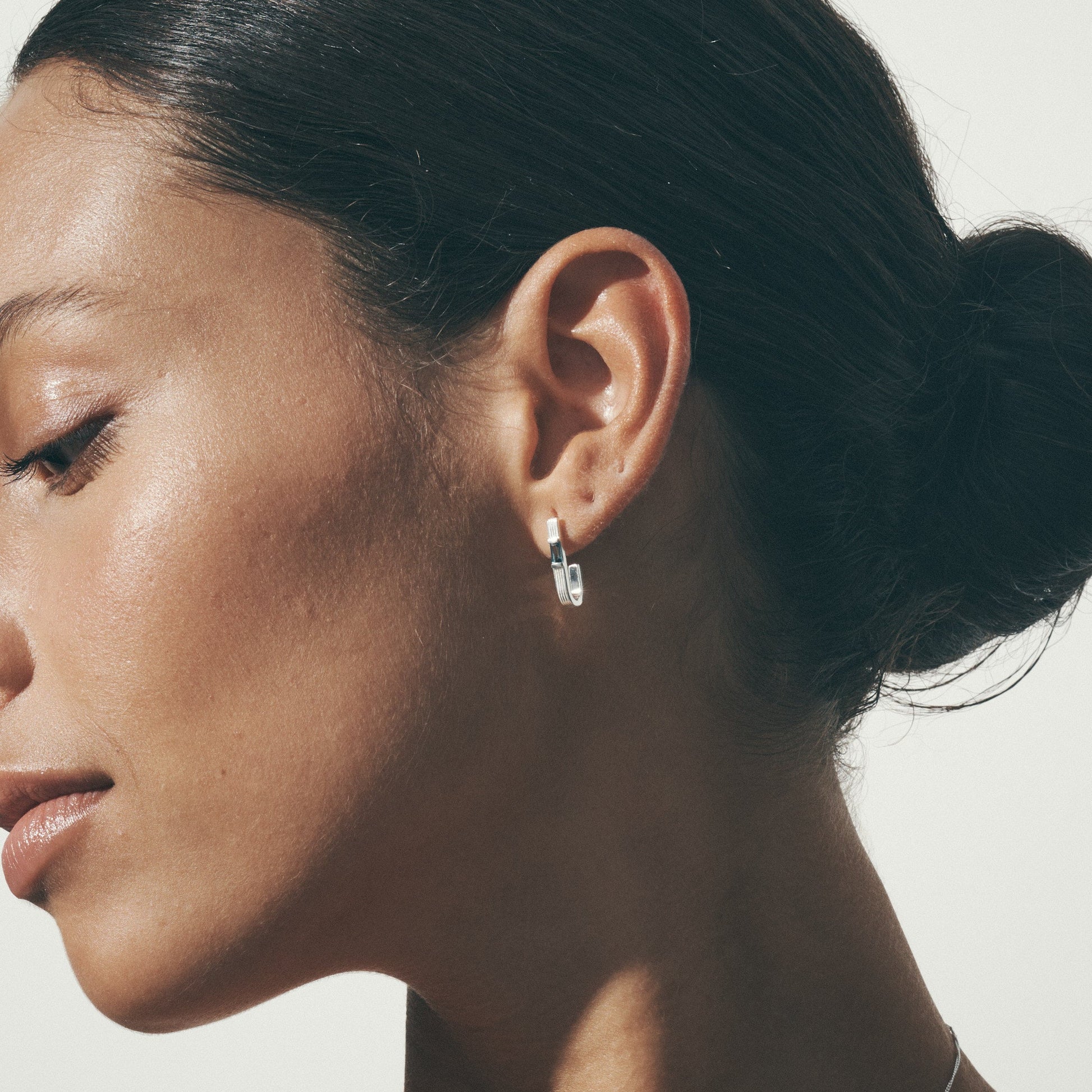 Temple Of The Sun - Cala Topaz Earrings - Silver
