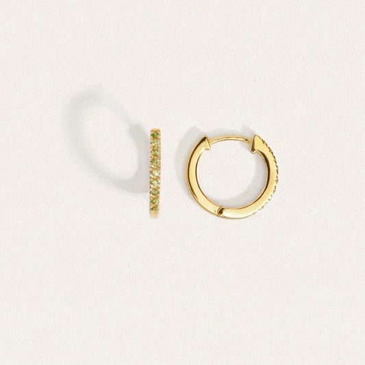 Temple Of The Sun - Chloe Peridot Huggies - Gold