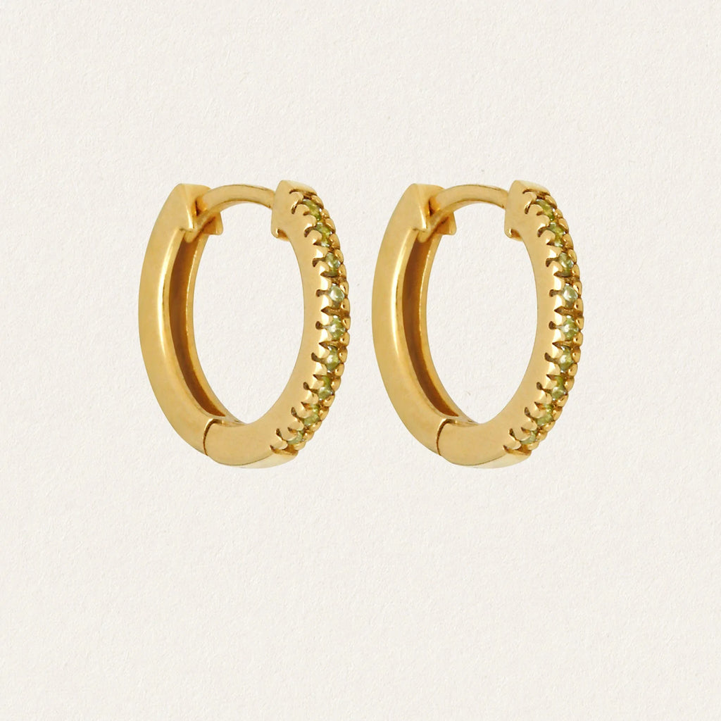 Temple Of The Sun - Chloe Peridot Huggies - Gold