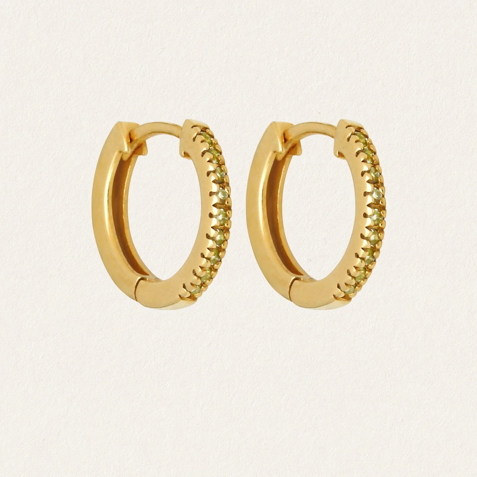 Temple Of The Sun - Chloe Peridot Huggies - Gold