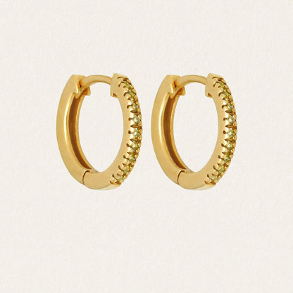 Temple Of The Sun - Chloe Peridot Huggies - Gold