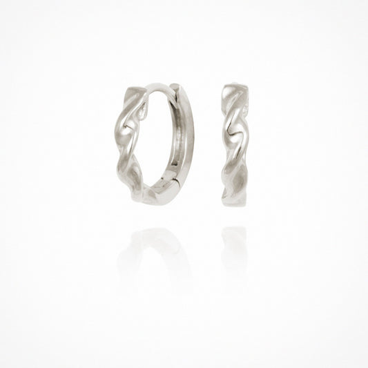 Temple Of The Sun- Helix Huggie - Silver