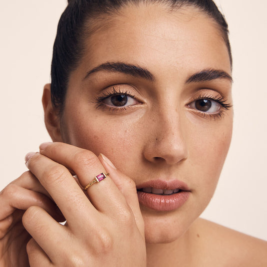 Pia Ring Rhodolite - Gold