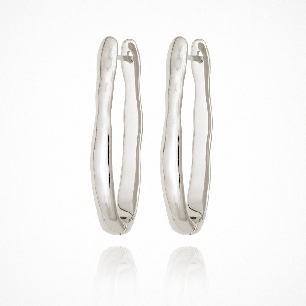 Temple Of The Sun- Kaolin Earrings - Silver