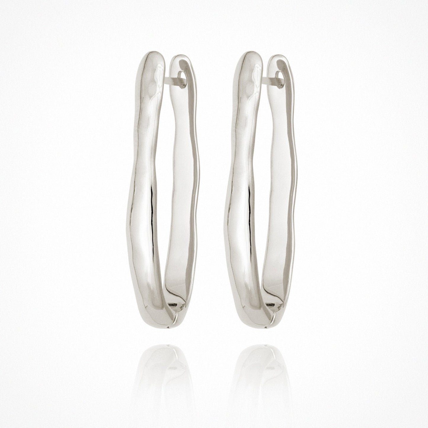 Temple Of The Sun- Kaolin Earrings - Silver
