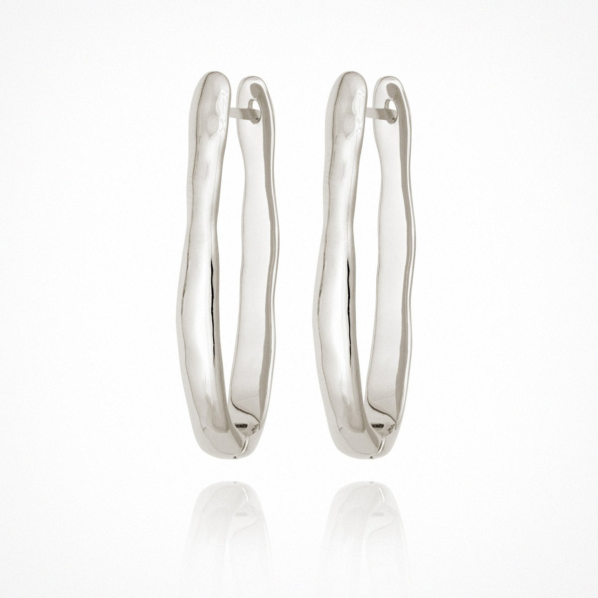 Temple Of The Sun- Kaolin Earrings - Silver