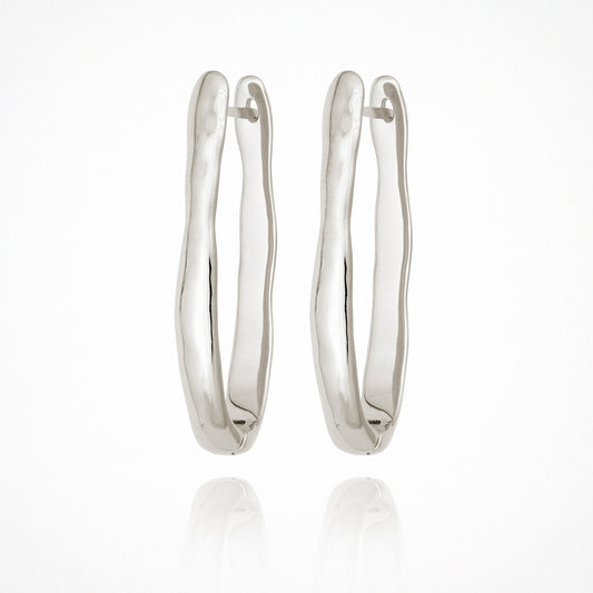 Temple Of The Sun- Kaolin Earrings - Silver