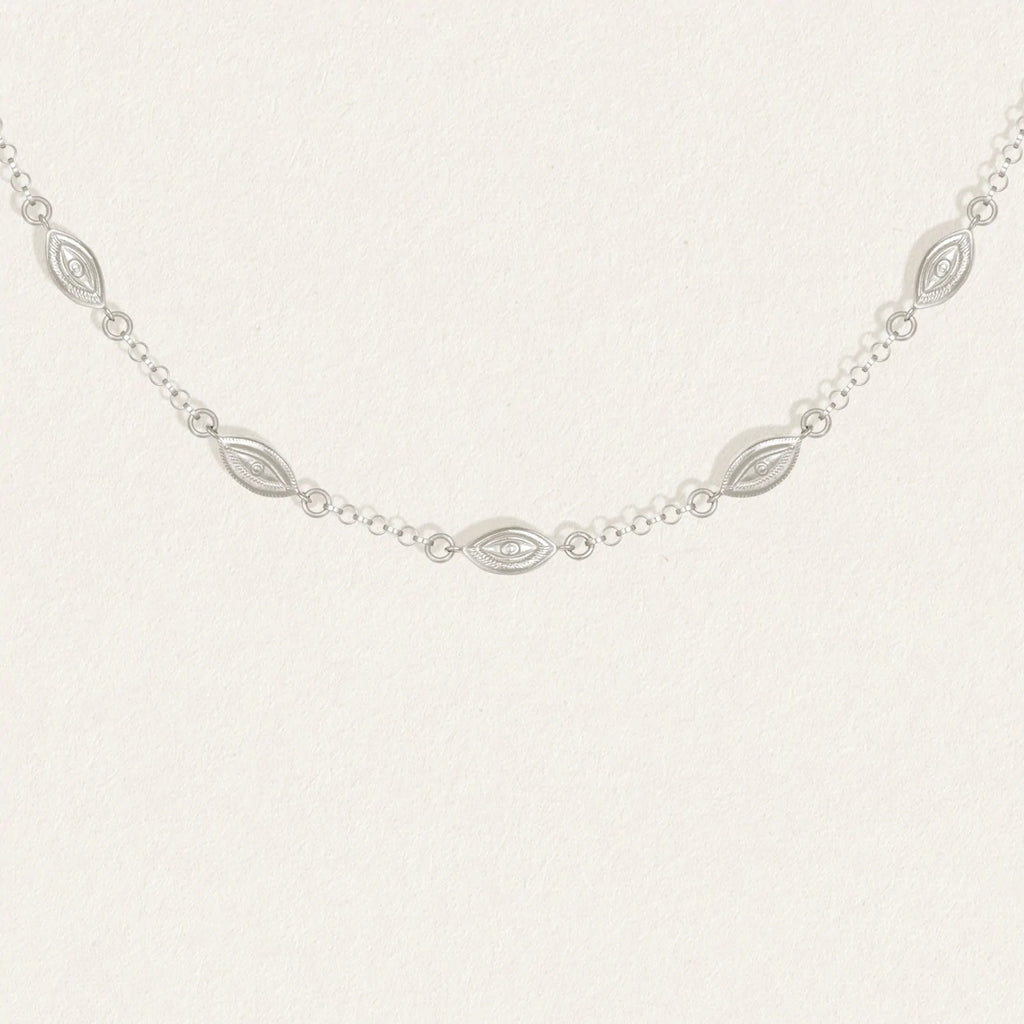 Temple Of The Sun - Mati Station Necklace - Silver
