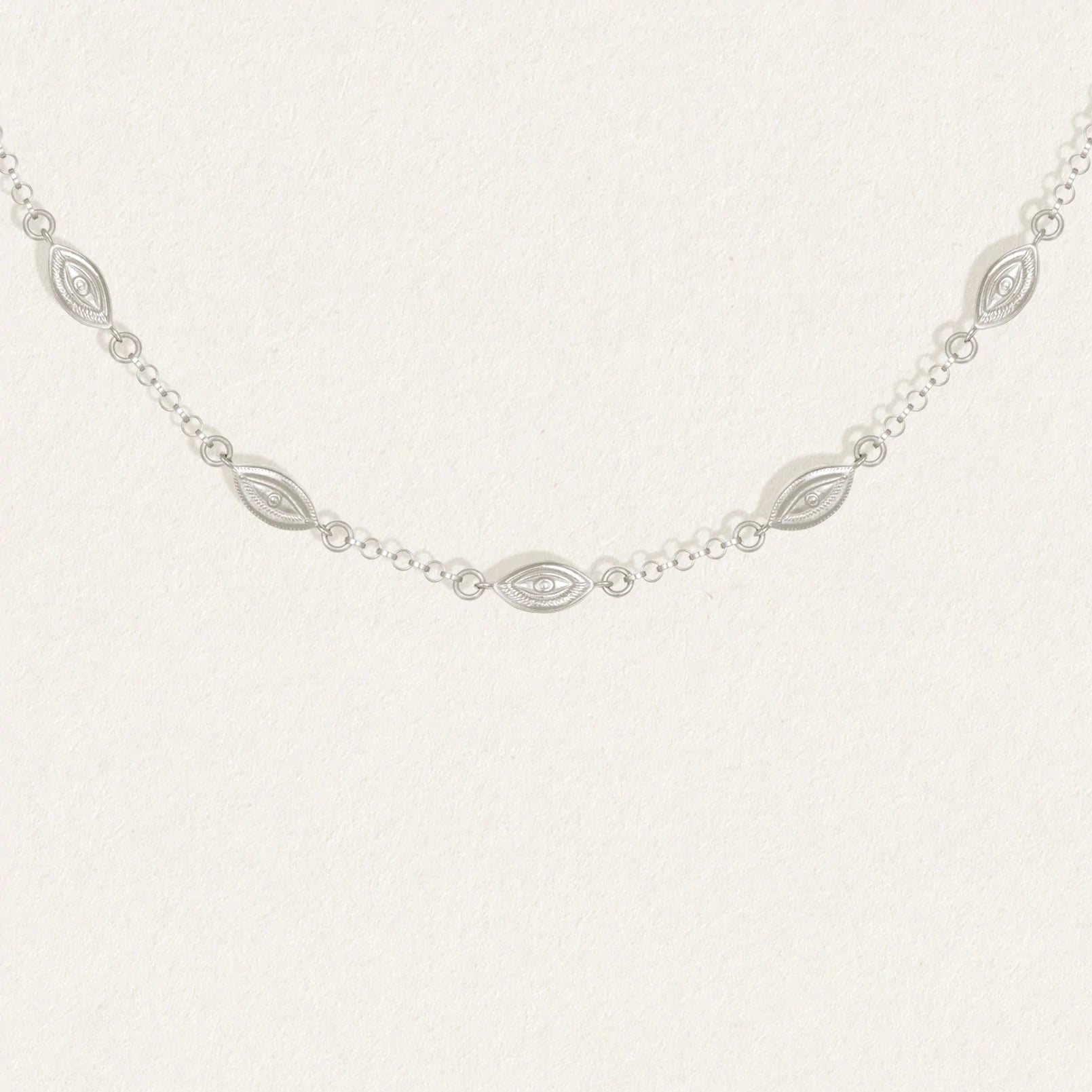 Temple Of The Sun - Mati Station Necklace - Silver