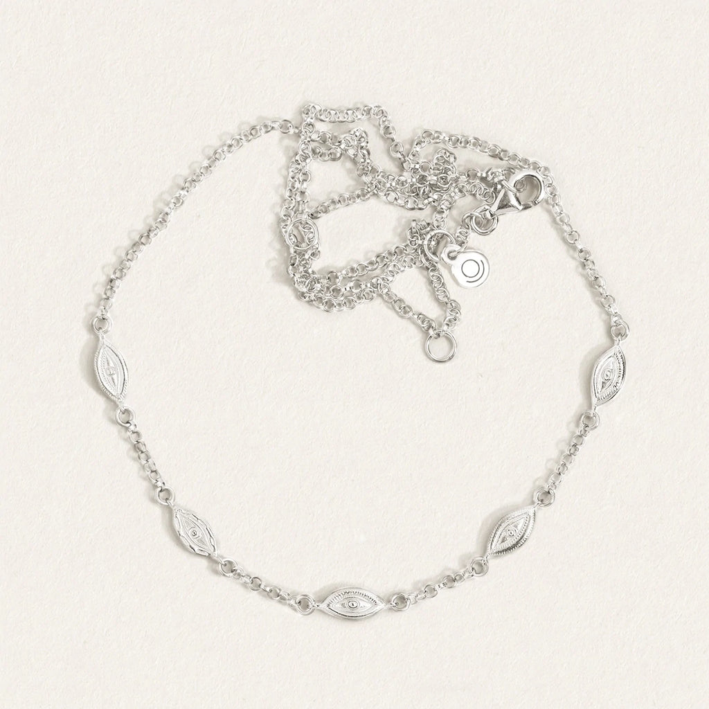 Temple Of The Sun - Mati Station Necklace - Silver