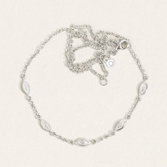 Temple Of The Sun - Mati Station Necklace - Silver