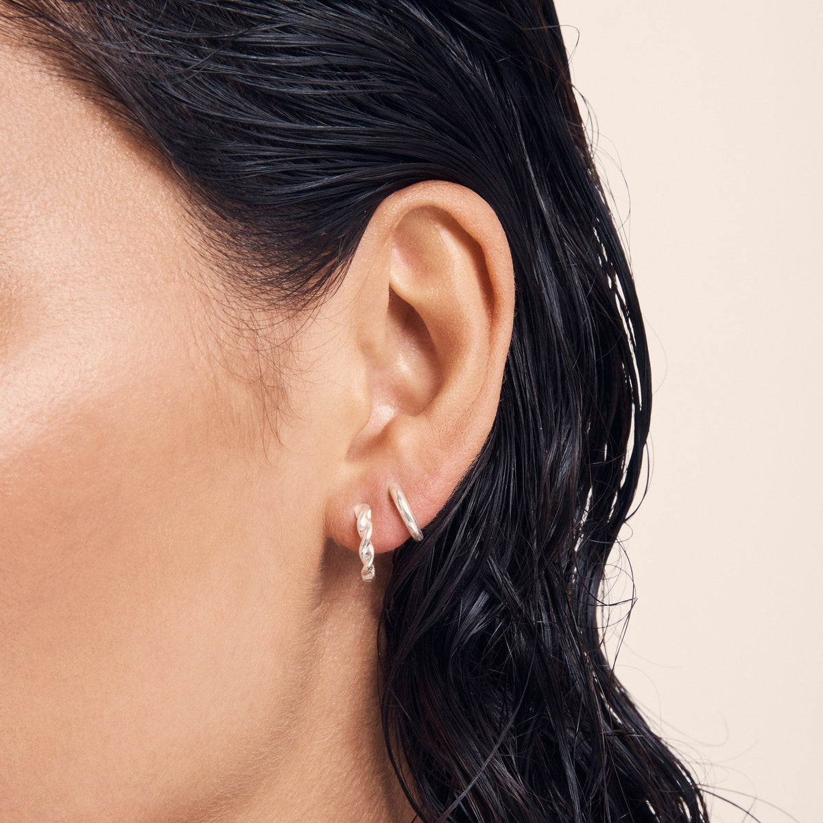 Temple Of The Sun - Omega - Small Hoops Silver