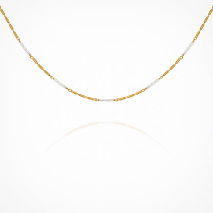 Temple Of The Sun - Riviera Necklace -  Pearl / Gold