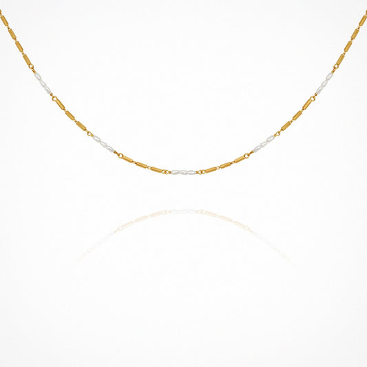Temple Of The Sun - Riviera Necklace -  Pearl / Gold