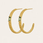 Temple Of The Sun - Vashti Peridot Hoops - Gold