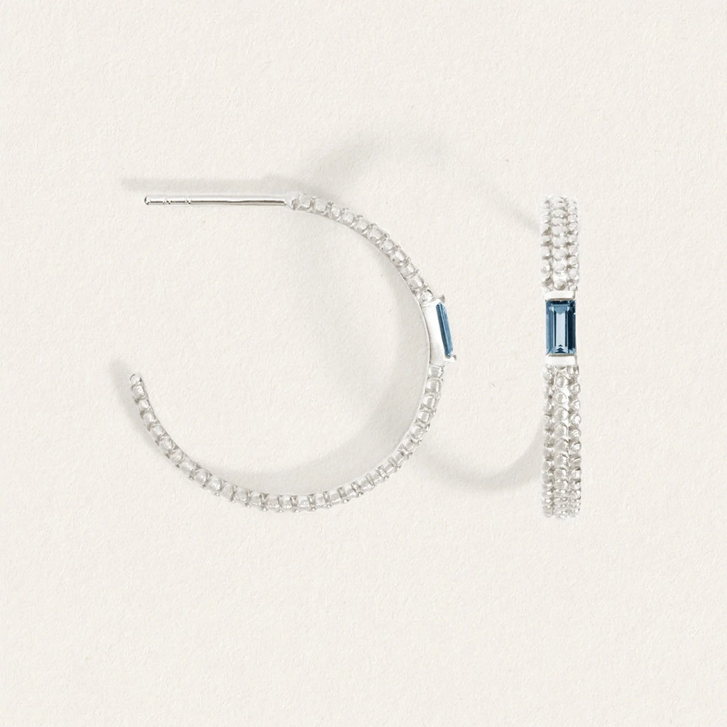 Temple Of The Sun - Vashti Topaz Hoops - Silver