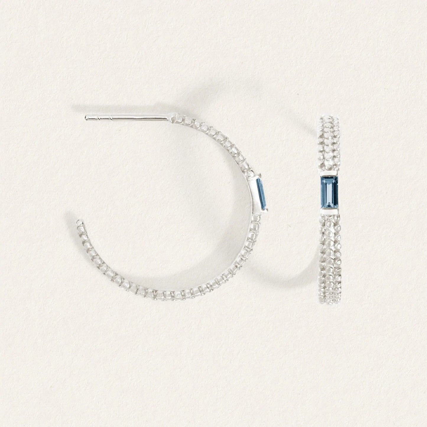 Temple Of The Sun - Vashti Topaz Hoops - Silver