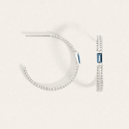 Temple Of The Sun - Vashti Topaz Hoops - Silver