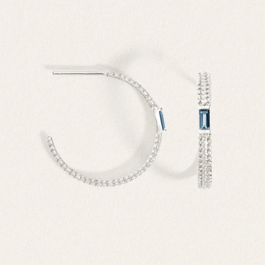 Temple Of The Sun - Vashti Topaz Hoops - Silver