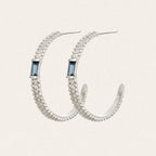 Temple Of The Sun - Vashti Topaz Hoops - Silver