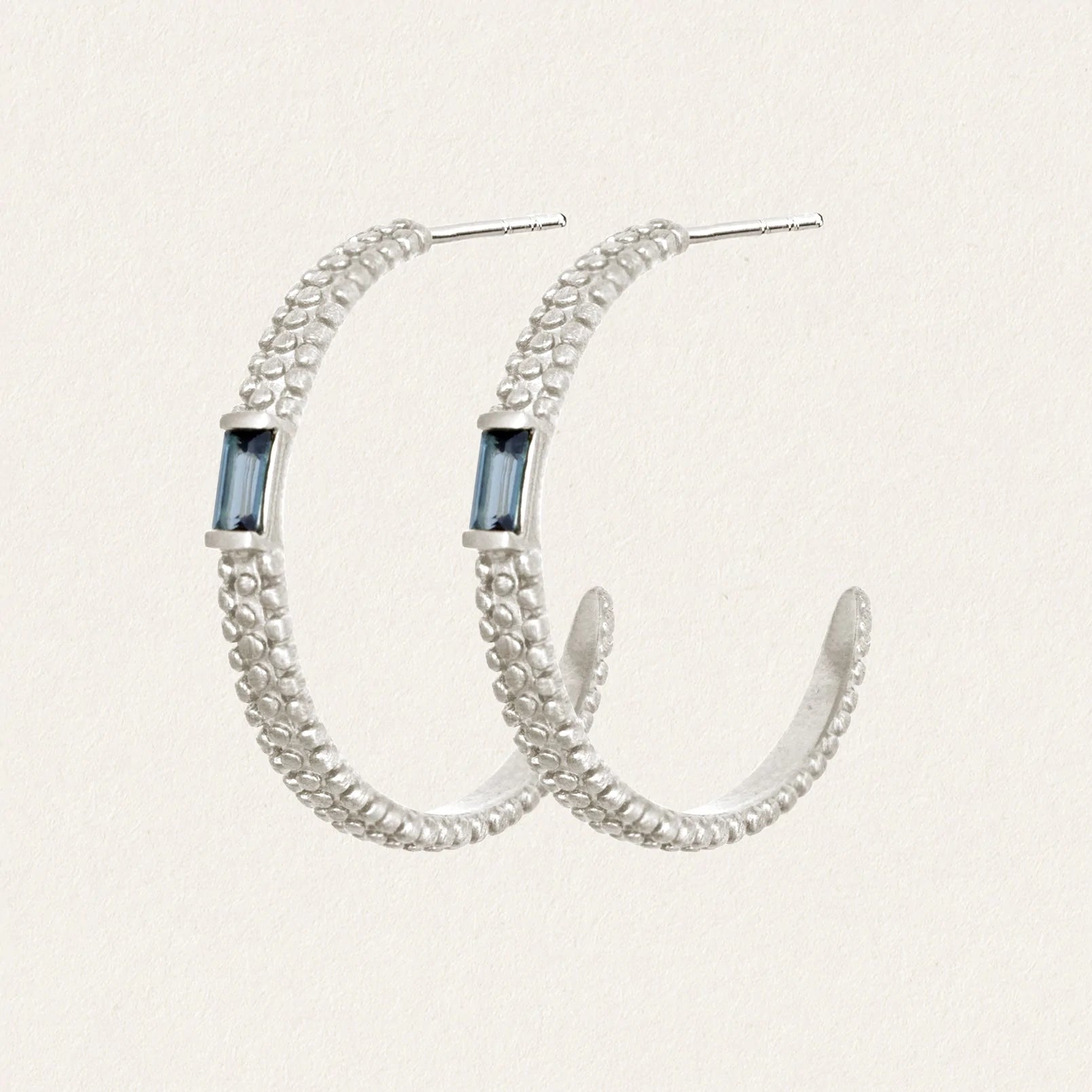 Temple Of The Sun - Vashti Topaz Hoops - Silver