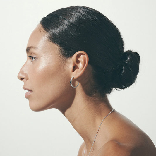 Temple Of The Sun - Vashti Topaz Hoops - Silver