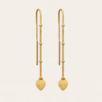 Temple Of The Sun - Hanging Lotus Earrings - Gold